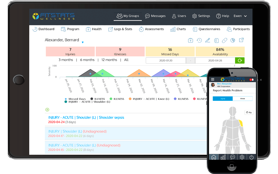 Athlete health record, EMR Athlete Monitoring software, Athlete