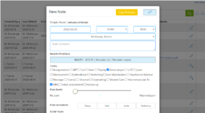 SOAP notes tracking, clinical notes